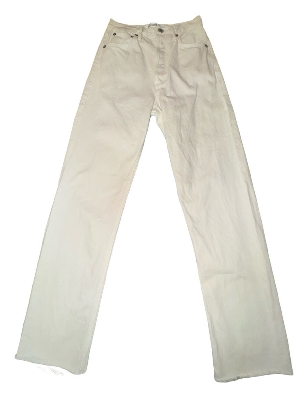 Agolde White Straight Leg Jeans Sz 23” x 28”, 12” Rise